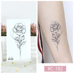 Circle Triangle Flower Tattoo