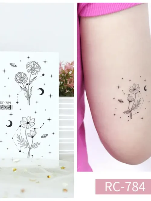Flower Outer Space Tattoo