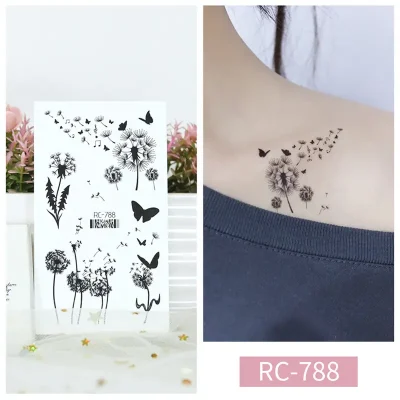 Butterfly on Dandelion Tattoo
