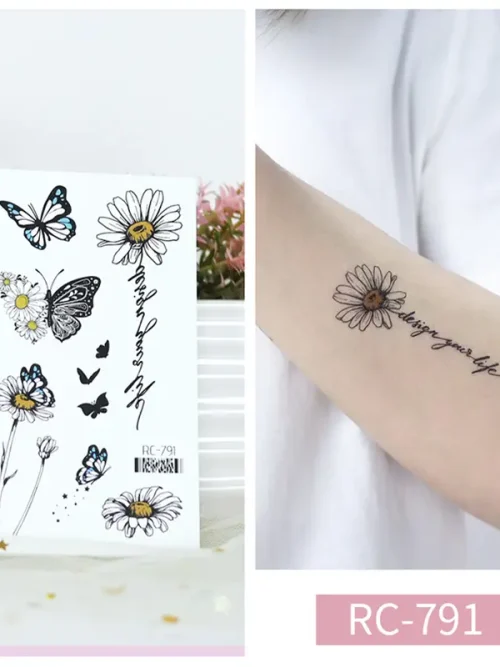 Sunflower Butterfly Tattoo