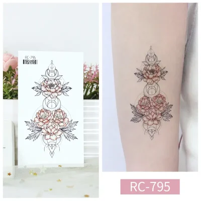 Floral Crescent Tattoo