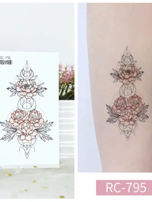 Floral Crescent Tattoo