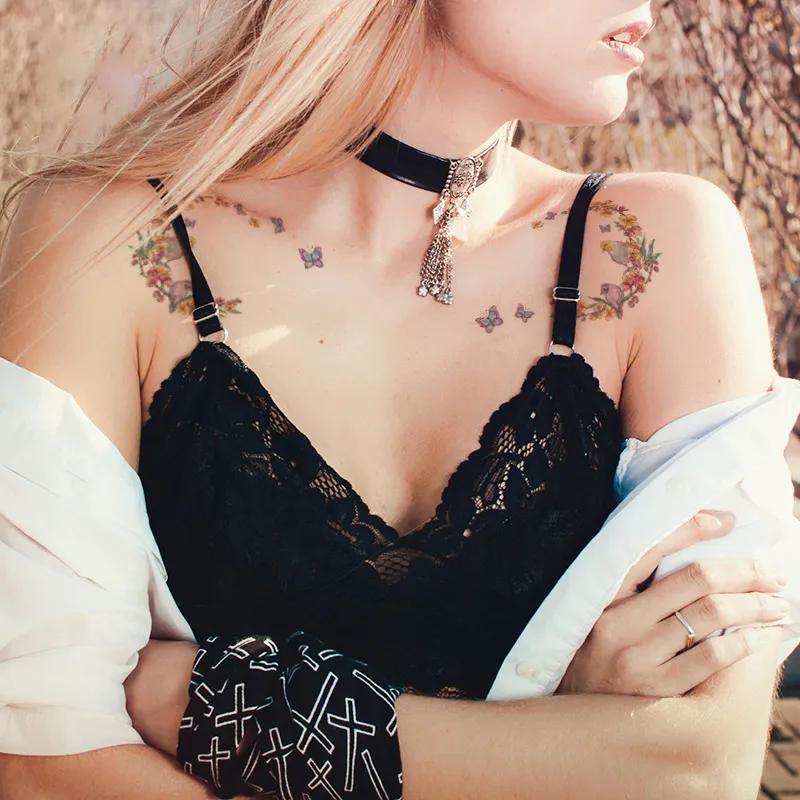 flower temporary tattoo