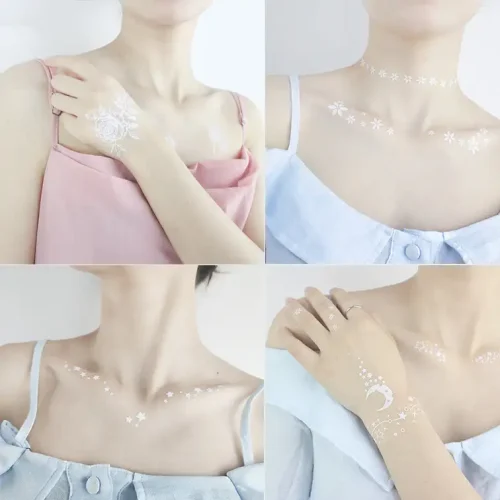 White Flower Temporary Tattoo