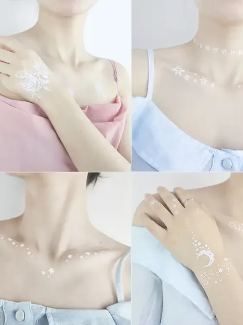 White Flower Temporary Tattoo