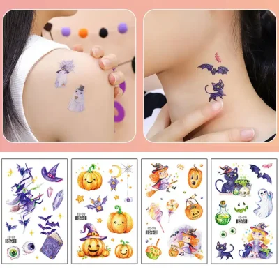 Kid Cartoon Halloween Temporary Tattoo