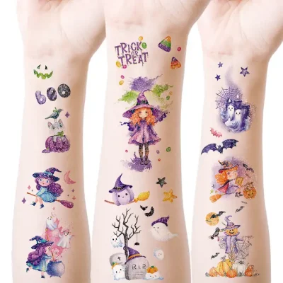 Kid Cartoon Halloween Temporary Tattoo