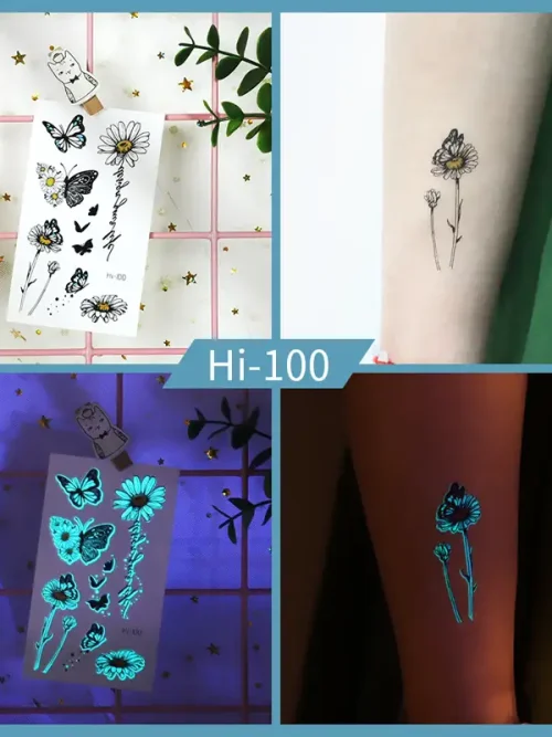 Noctilucent Daisy Butterfly Tattoo