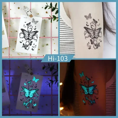 Noctilucent Vine Butterfly Tattoo