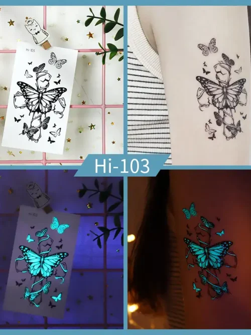 Noctilucent Vine Butterfly Tattoo