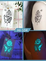 Noctilucent Butterfly On Rose Tattoo