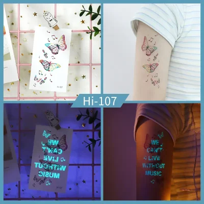Noctilucent Rainbow Butterfly Tattoo