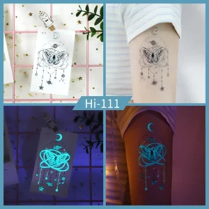Noctilucent Butterfly Planet Pendant Tattoo