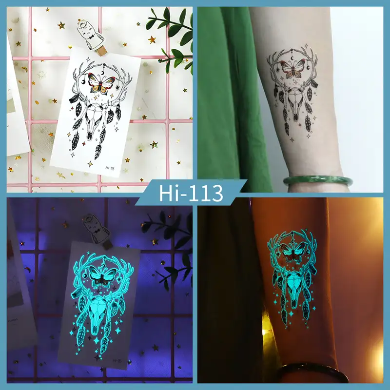 Noctilucent Deer Butterfly Tattoo