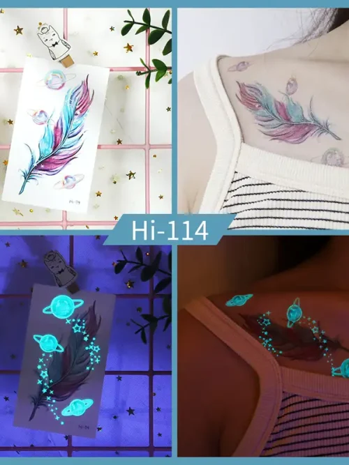 Noctilucent Feather Tattoo