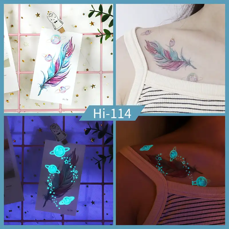Noctilucent Feather Tattoo