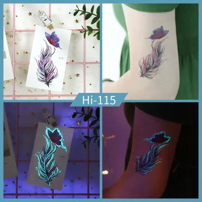 Noctilucent Butterfly Feather Tattoo