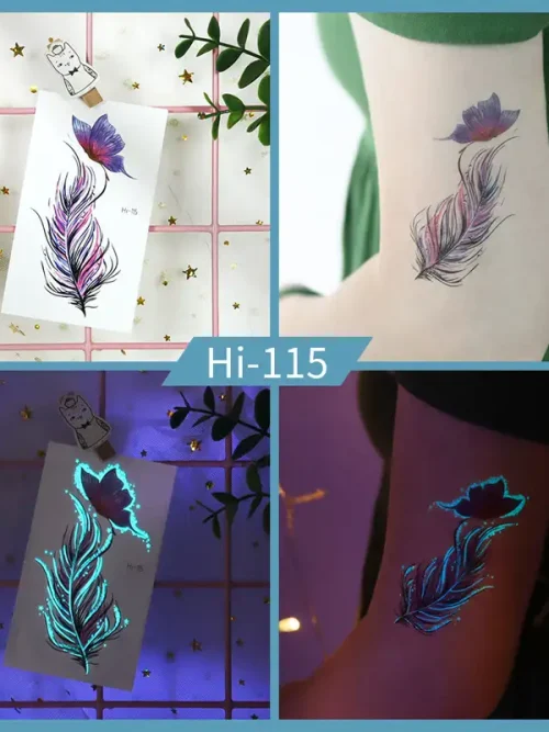Noctilucent Butterfly Feather Tattoo