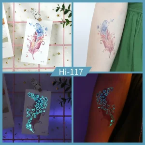 Noctilucent Butterflies Feather Tattoo