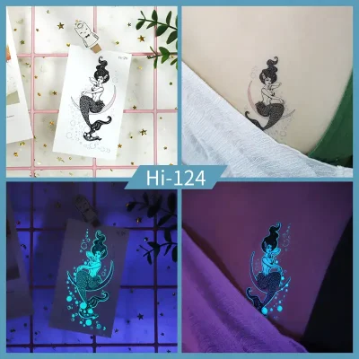 Noctilucent Mermaid Temporary Tattoo