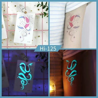 Noctilucent White Snake Tattoo