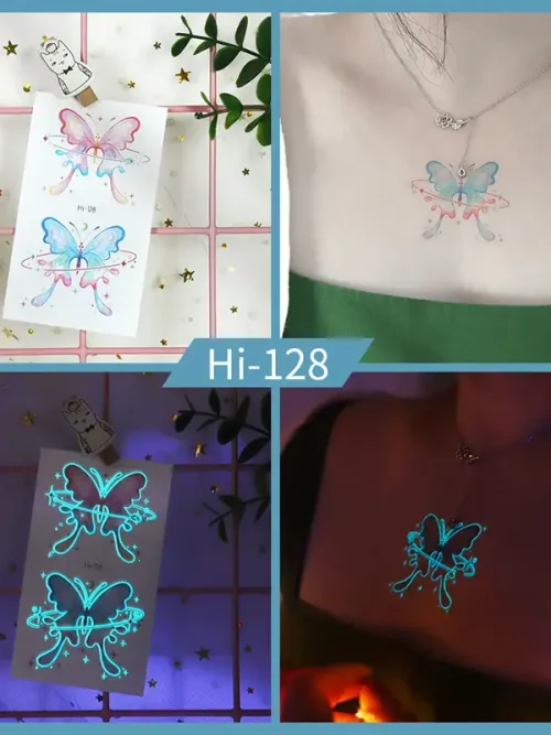 Noctilucent Watercolor Butterfly Tattoo