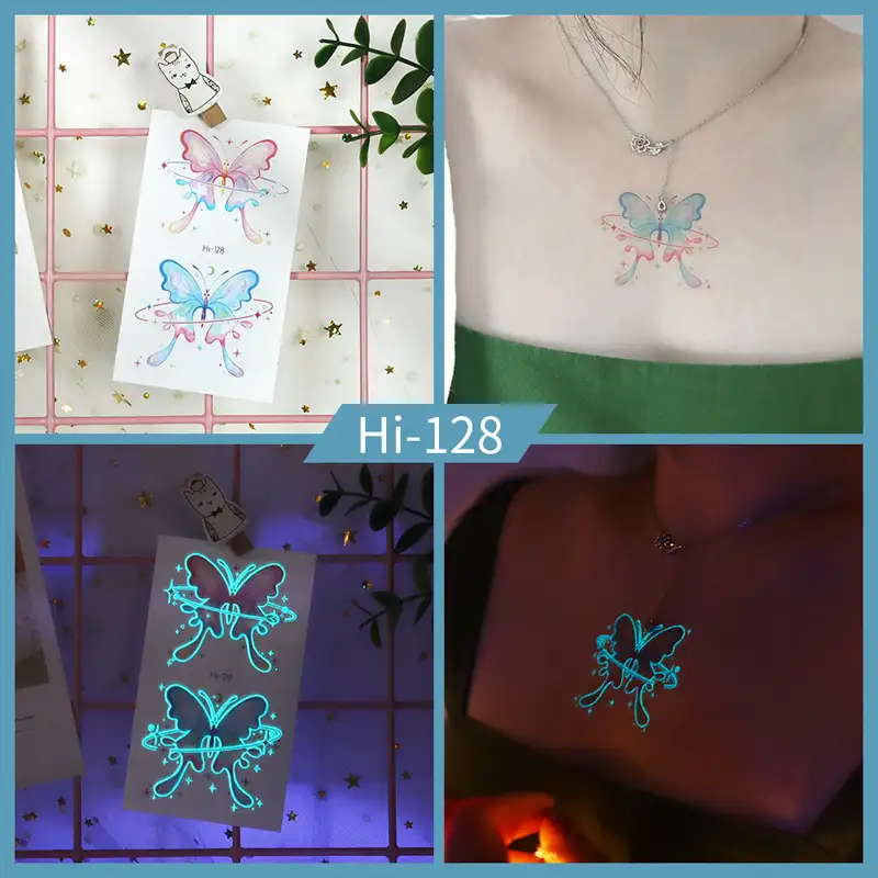 Noctilucent Watercolor Butterfly Tattoo