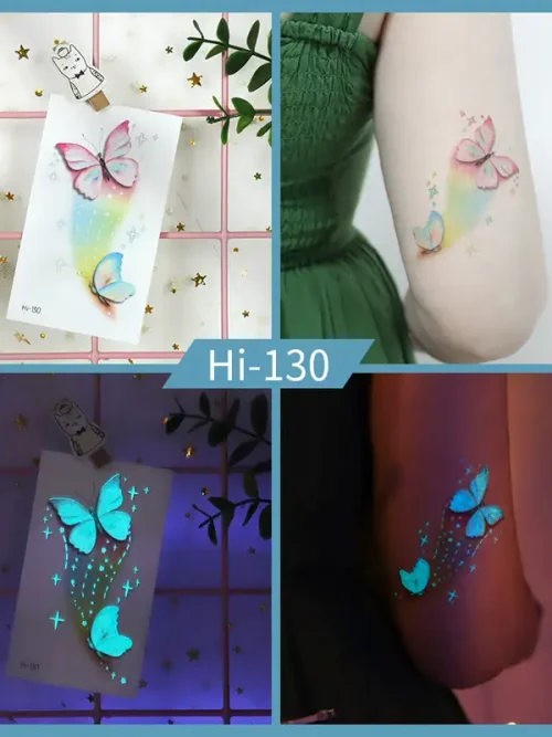 Noctilucent Colorful Butterfly Tattoo