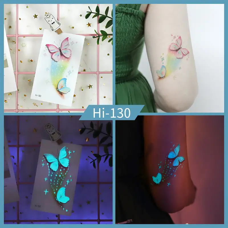 Noctilucent Colorful Butterfly Tattoo