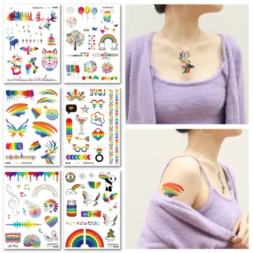 Rainbow Fake Temporary Tattoo