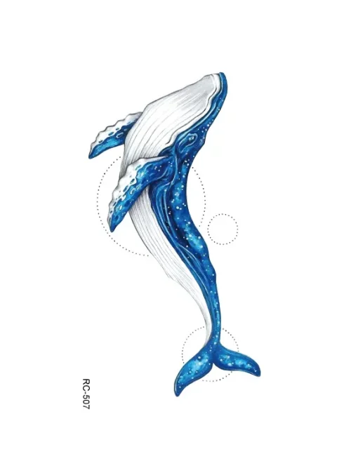 Sky Blue Whale Tattoo