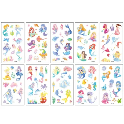 Child Mermaid Tattoos 10 Sheets