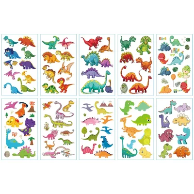 Cartoon Dinosaur Tattoos 10 Sheets