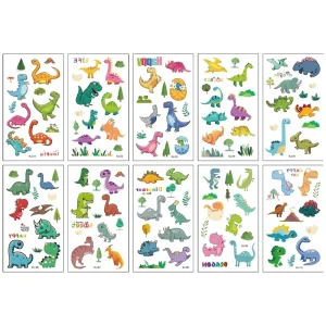 Cartoon Dinosaur Tattoos 10 Sheets