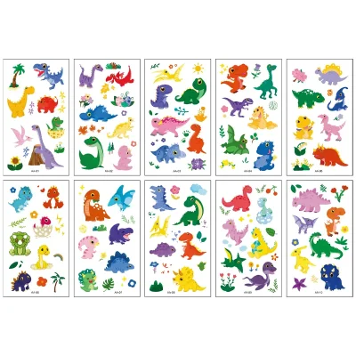Cartoon Dinosaur Tattoos 10 Sheets