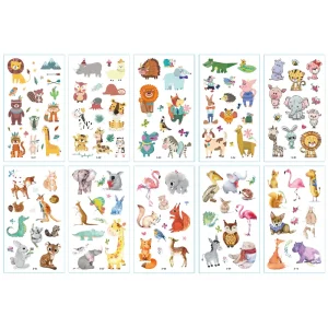 Animal Cartoon Tattoo 10 Sheets