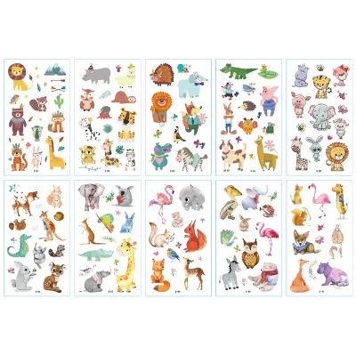 Animal Cartoon Tattoo 10 Sheets