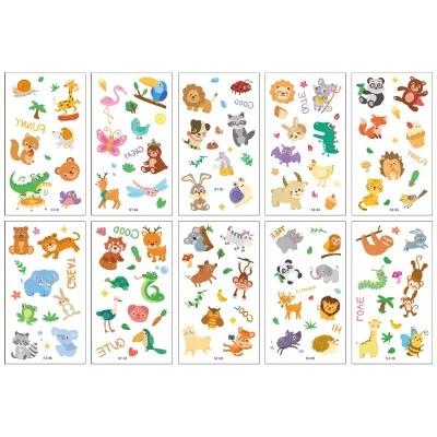 Cartoon Animals Tattoo 10 Sheets