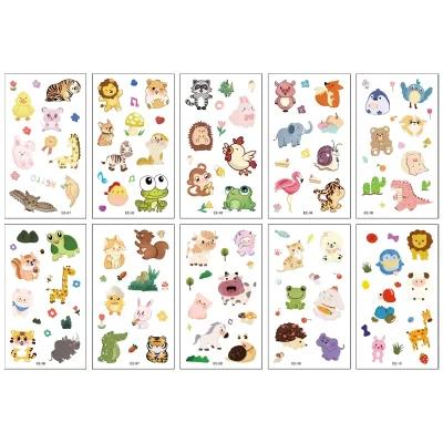 Cartoon Animal Tattoo 10 Sheets
