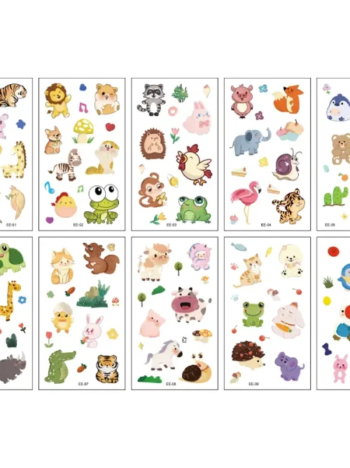 Cartoon Animal Tattoo 10 Sheets