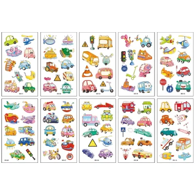 Cartoon Cars Tattoo 10 Sheets