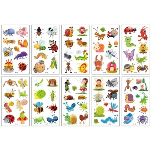 Cartoon Insect Tattoo 10 Sheets