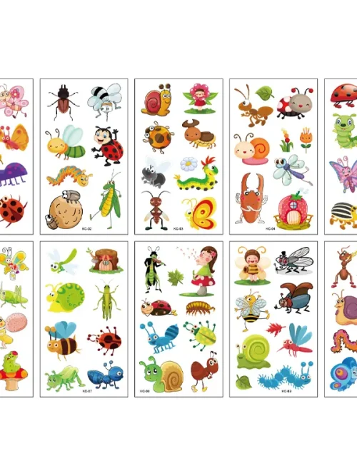 Cartoon Insect Tattoo 10 Sheets