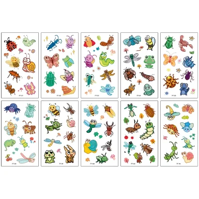 Cartoon Insects Tattoo 10 Sheets