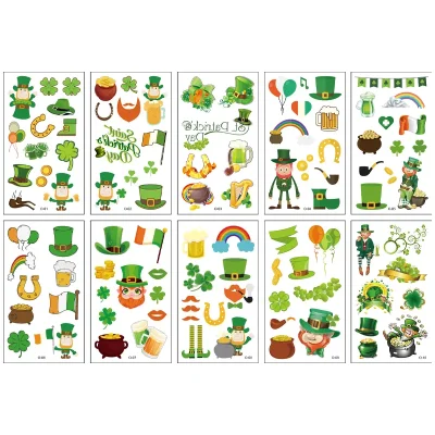 St. Patrick's Day Tattoo 10 Sheets