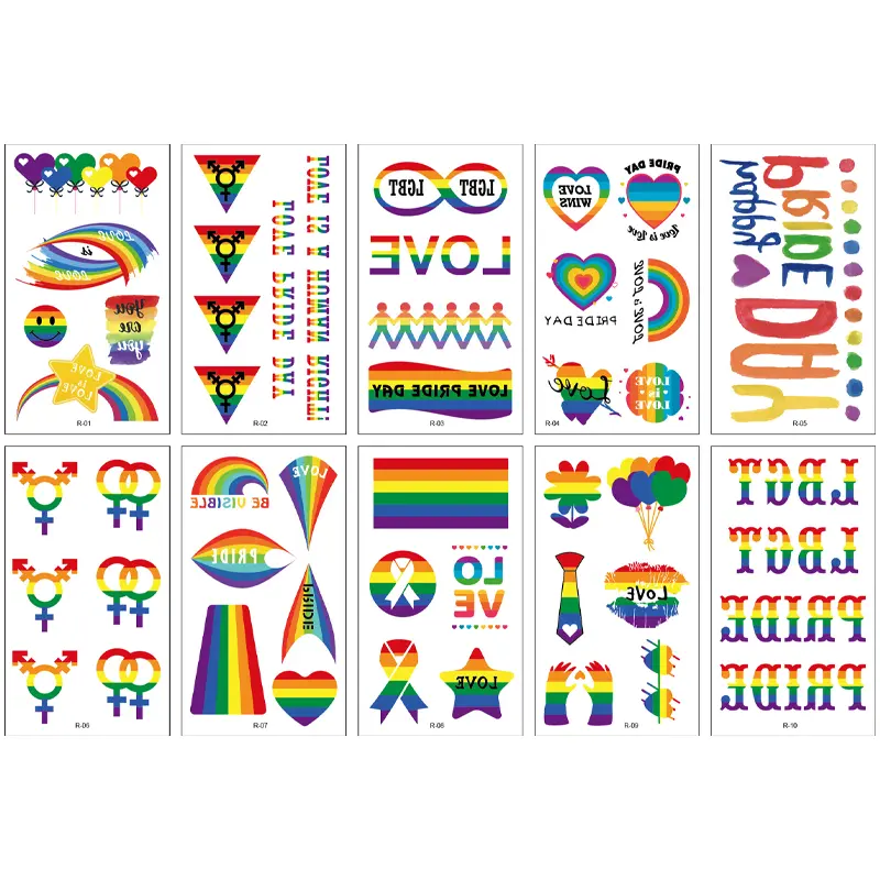 Pride Day Tattoo 10 Sheets
