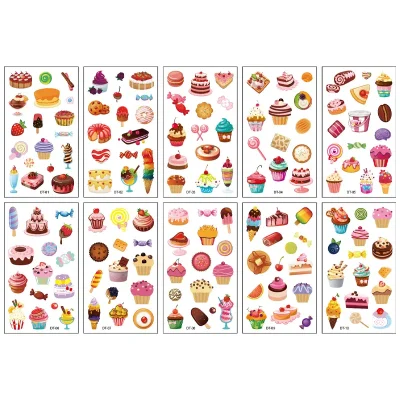 Cartoon Cake Tattoo 10 Sheets