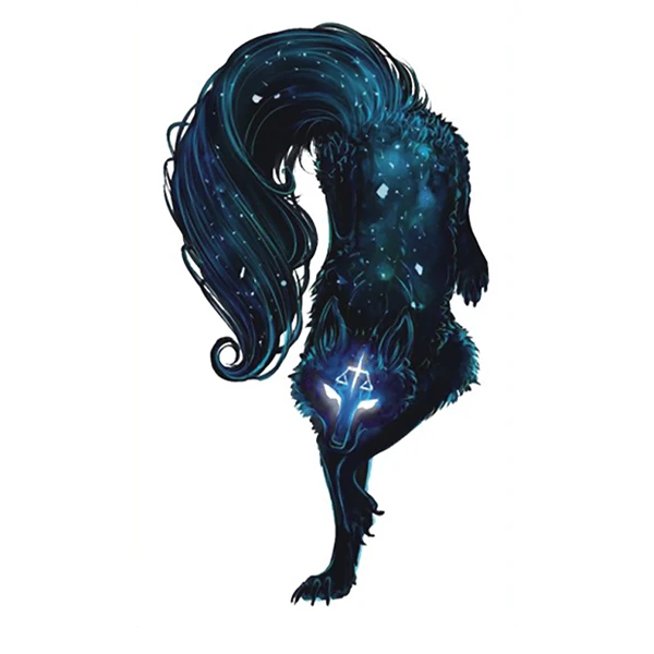 Starlit Sky Wolf Tattoo