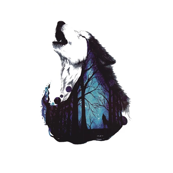 Night Forest Wolf Tattoo