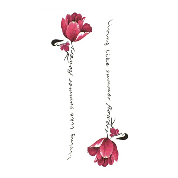 Letter Flower Temporary Tattoo